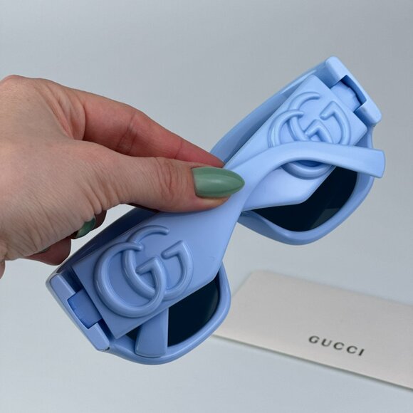 Gucci GG1545S 004 BRAND NEW Sunglasses Light Blue Women Square
